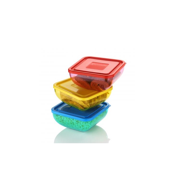 CRYSTAL SQUARE BOWL WITH LID (SMALL)