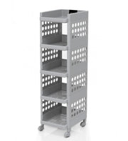 MOVEABLE BASKET TROLLEY 5 SHELF
