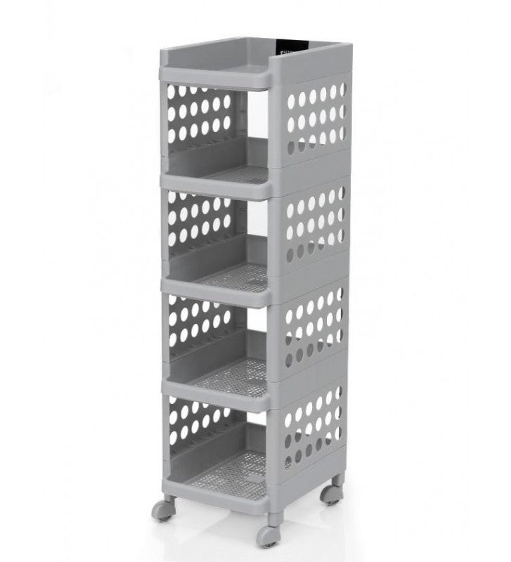 MOVEABLE BASKET TROLLEY 5 SHELF
